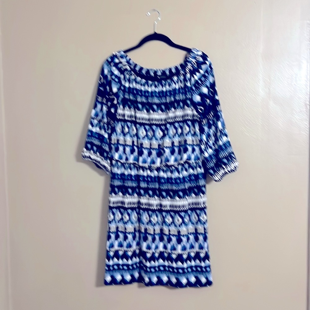 AB Studio Multicolor Geometric/Abstract Design Dress Sz M